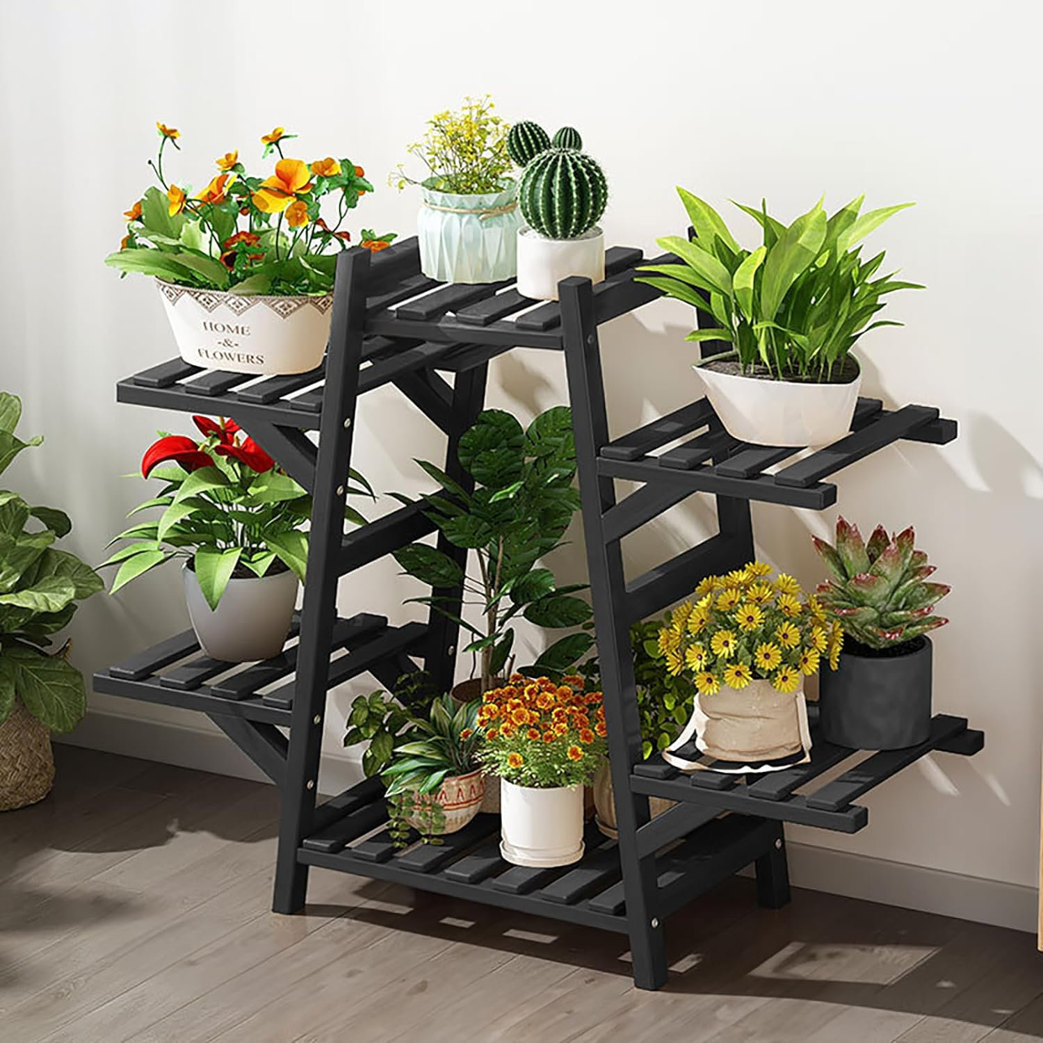 Arlmont & Co. Manhattan Bamboo Plant Shelf Stand 6 Tier for Indoor